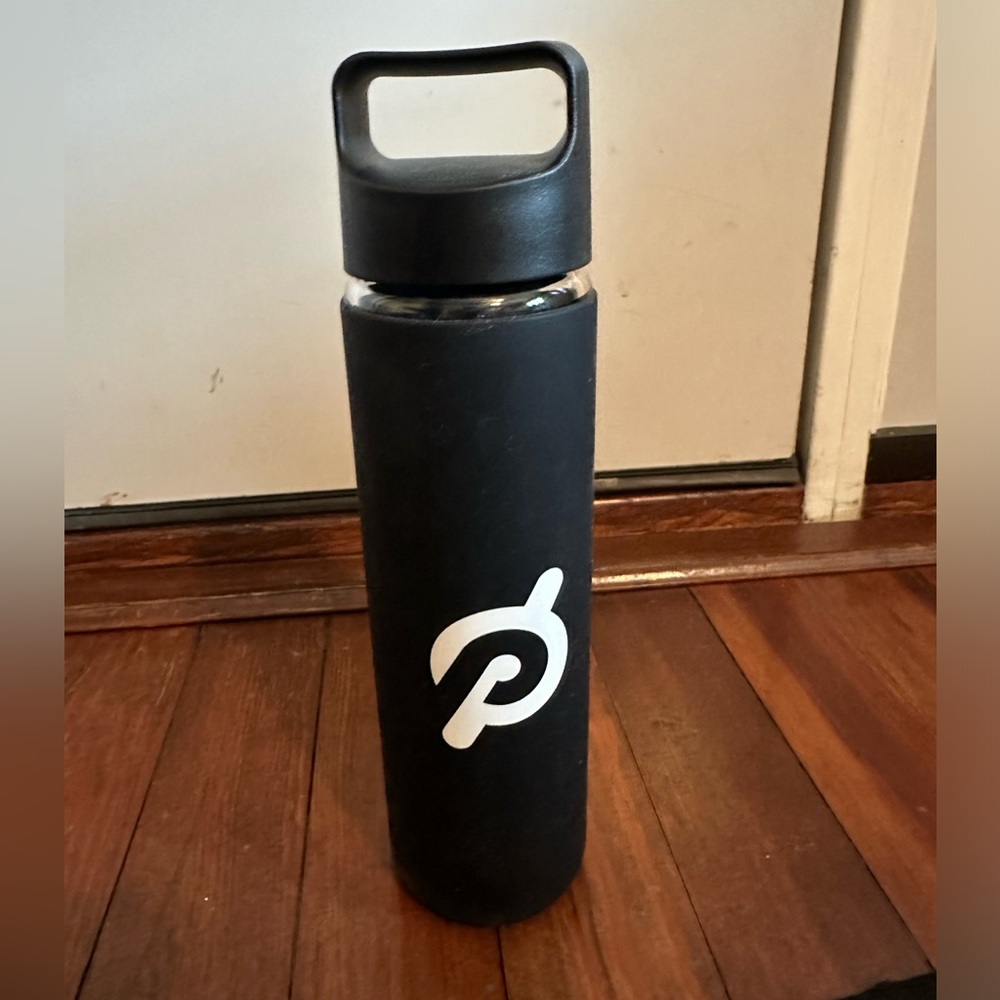 Peloton glass water bottle